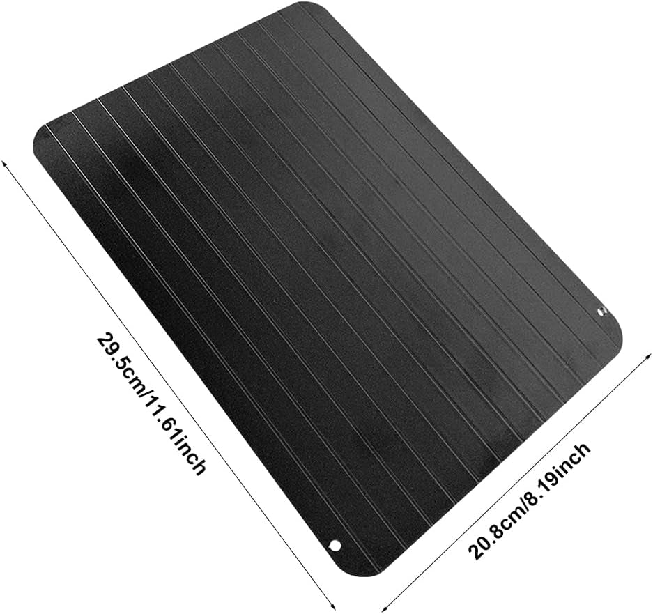 Defrosting Tray for Frozen Meat, Food Rapid Thaw Defrosting Tray Quick Defroster Plate, Small Size Thawing Plate Kitchen Mat, Kitchen Gadgets for Home Thawing Plate(Color:Black)