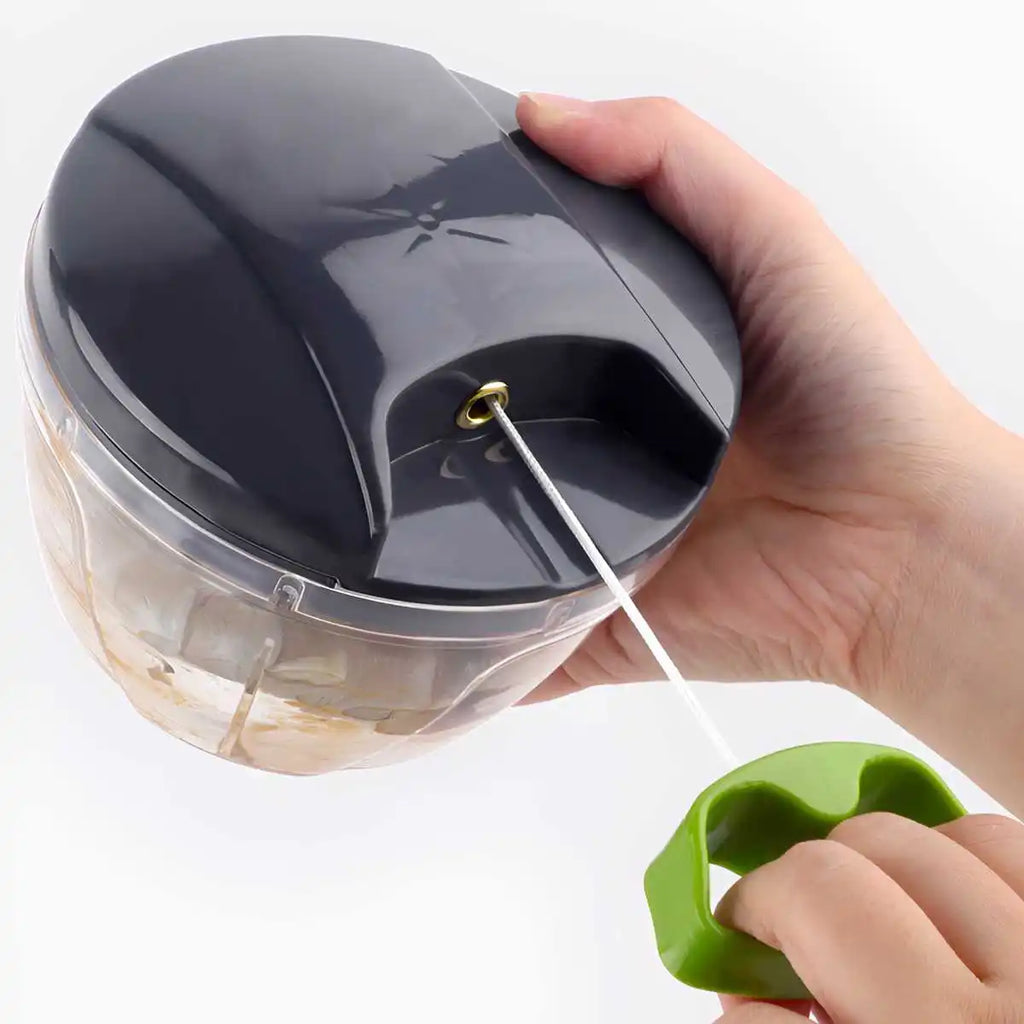 Manual Food Chopper with Pull String Mechanism - 600/1000ml Vegetable, Onion, Garlic, Fruit, Herb, and Nut Cutter for Kitchen Use