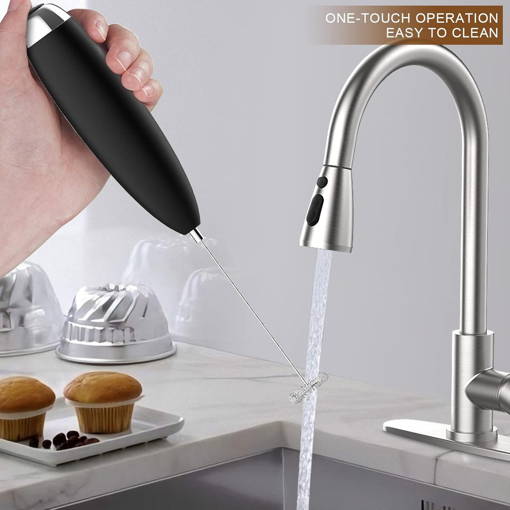 Handheld Electric Milk Frother - Premium Battery-Operated Drink Mixer for Coffee, Matcha, and More, Ideal for Frappe, Hot Chocolate, Cappuccino, and Lattes