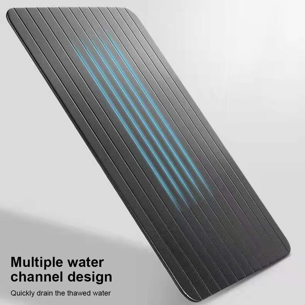 Defrosting Tray for Frozen Meat, Food Rapid Thaw Defrosting Tray Quick Defroster Plate, Small Size Thawing Plate Kitchen Mat, Kitchen Gadgets for Home Thawing Plate(Color:Black)